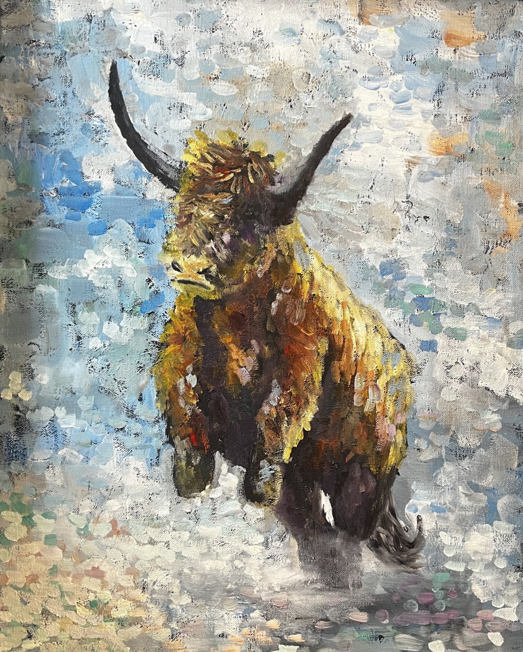 Highland cow painting by Jeannette Westmoreland
