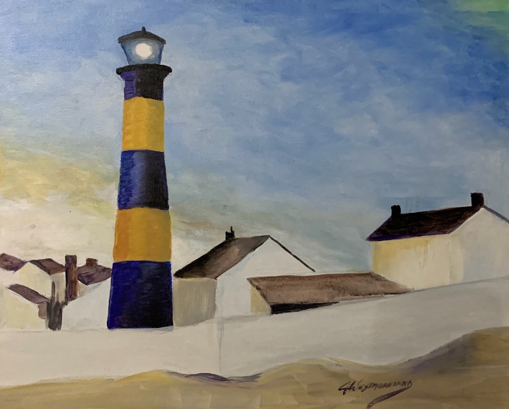 Lighthouse painting by Jeannette Westmoreland